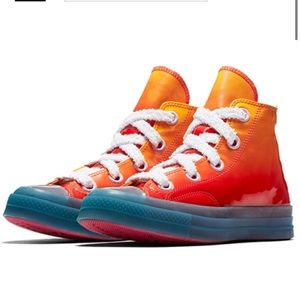 CONVERSE x JW ANDERSON Toy chucks shiny kumquat shoes sneakers red blue size 11W